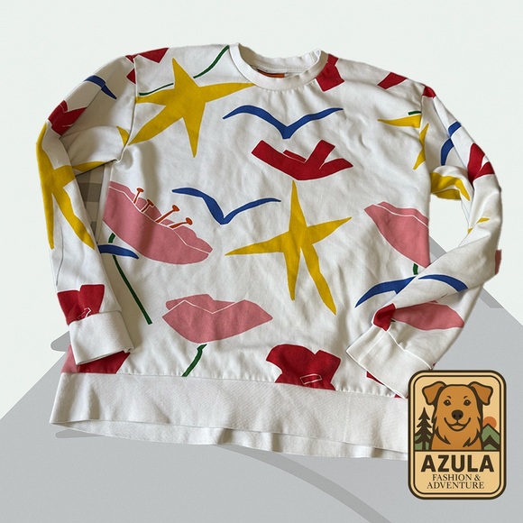 Zara White Sweatshirt with Sebastian Currie Edition - Picture 1 of 3